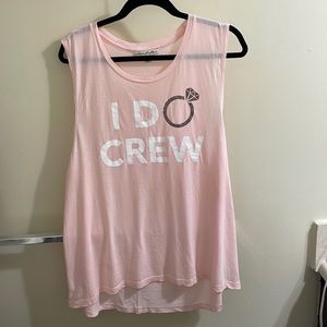 Express L Pink I DO CREW tank